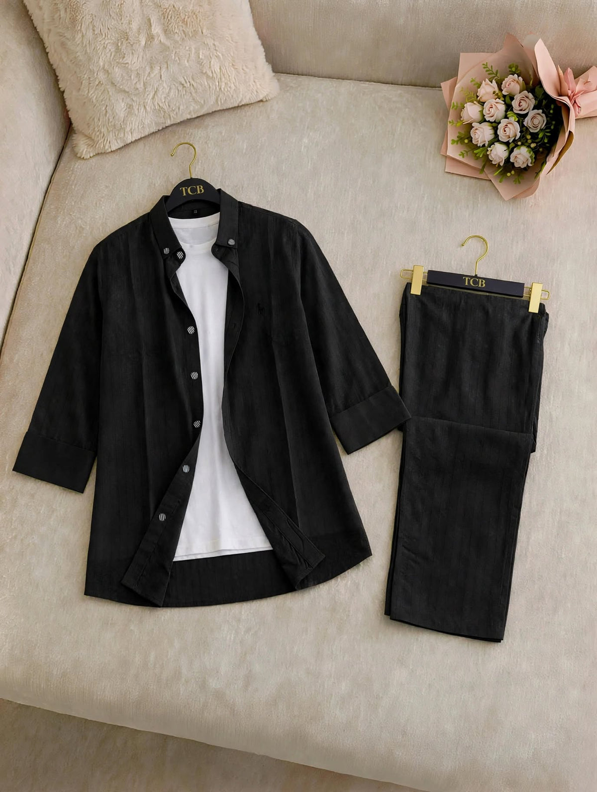 Black polo-cord-2pc