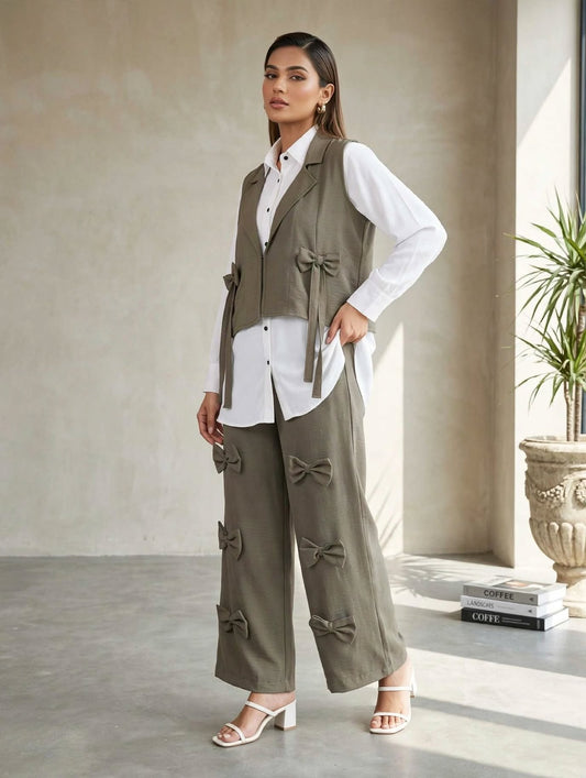 Jacket Bow Style 3pc cord set