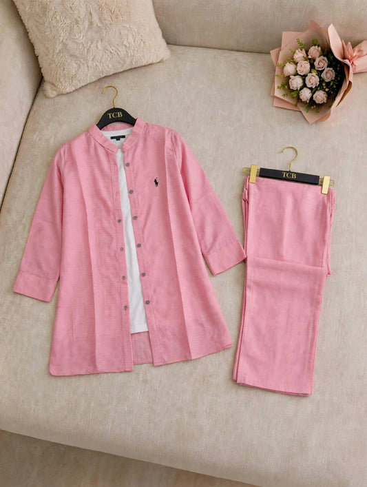 Pink polo-cord-2pc