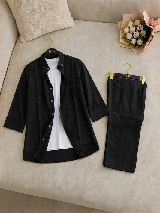Black polo-cord-2pc